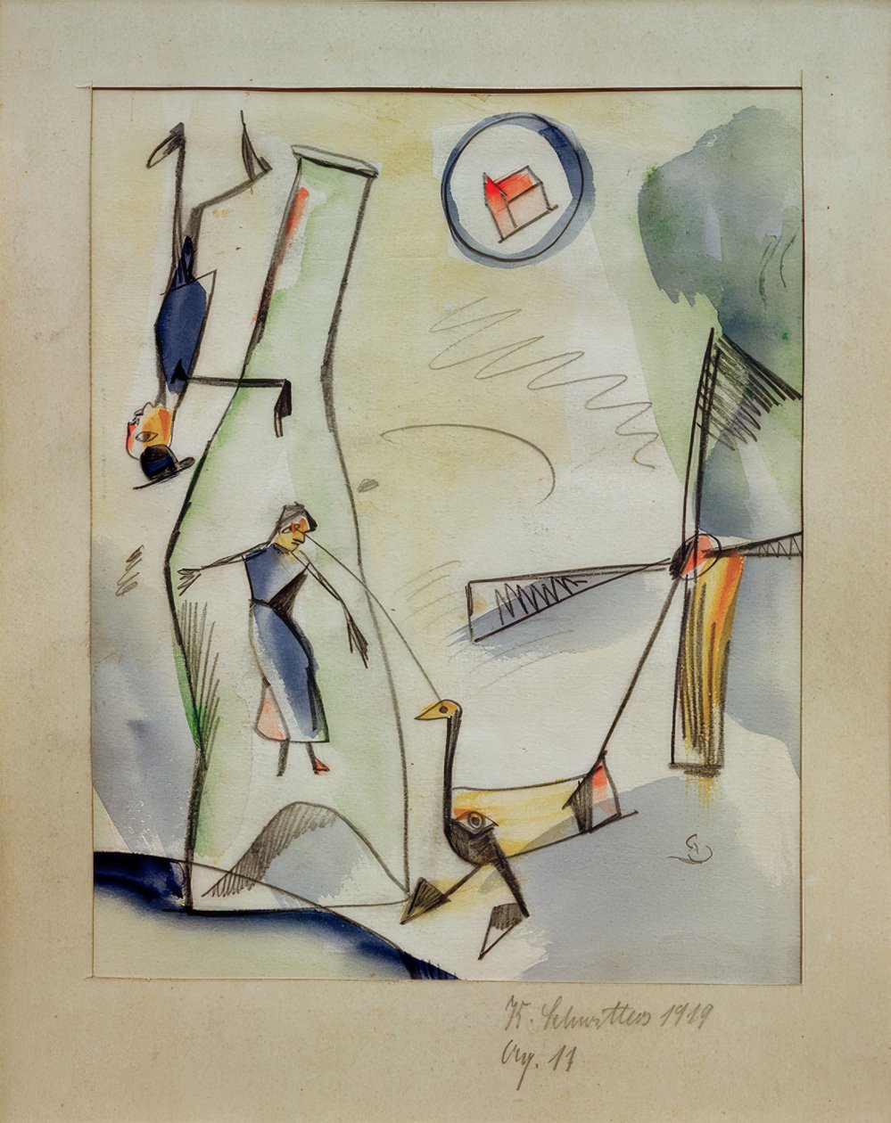 su 11 (resim-kadın-kaz) by Kurt Schwitters