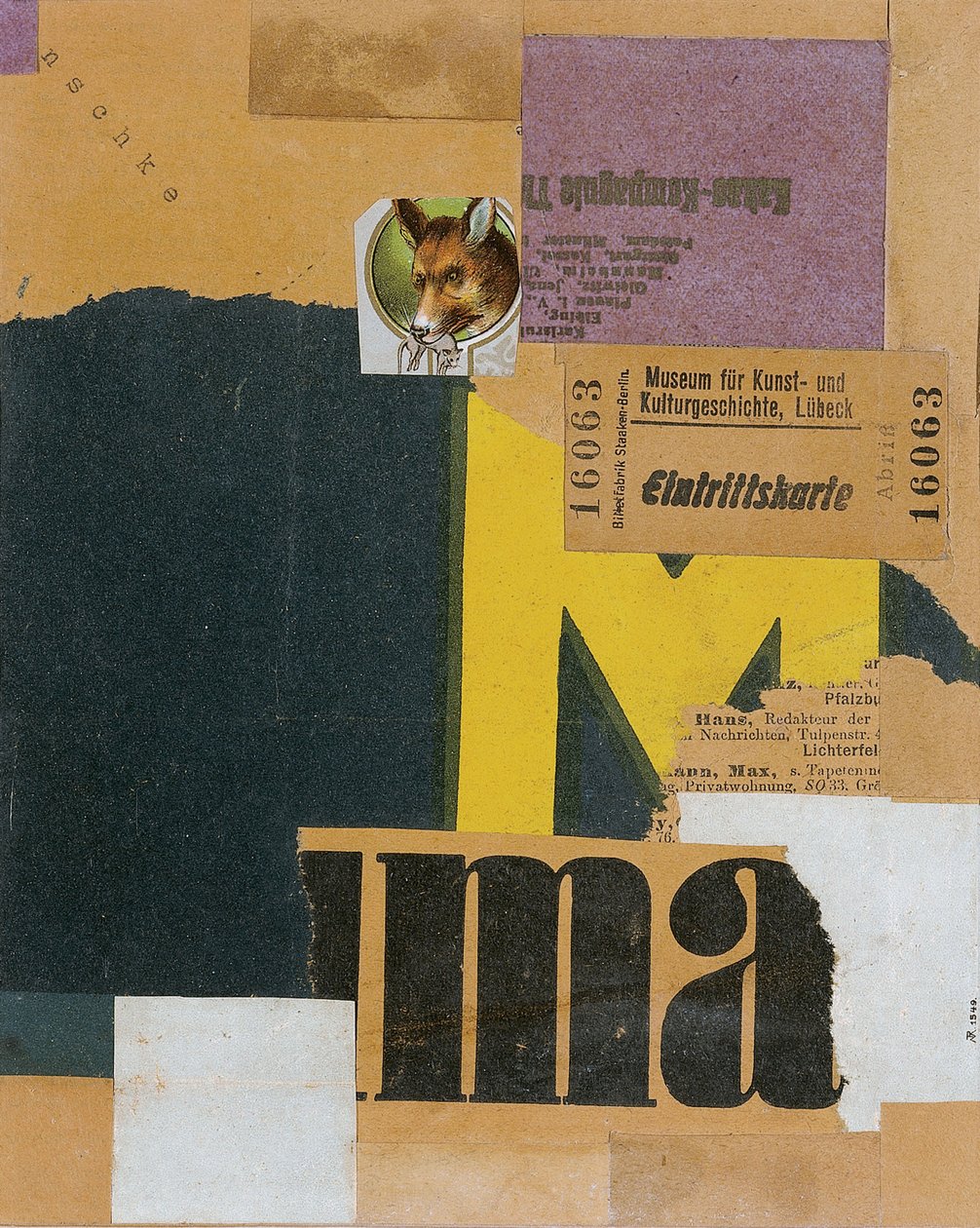 Giriş Bileti Mz 456, 1922 by Kurt Schwitters