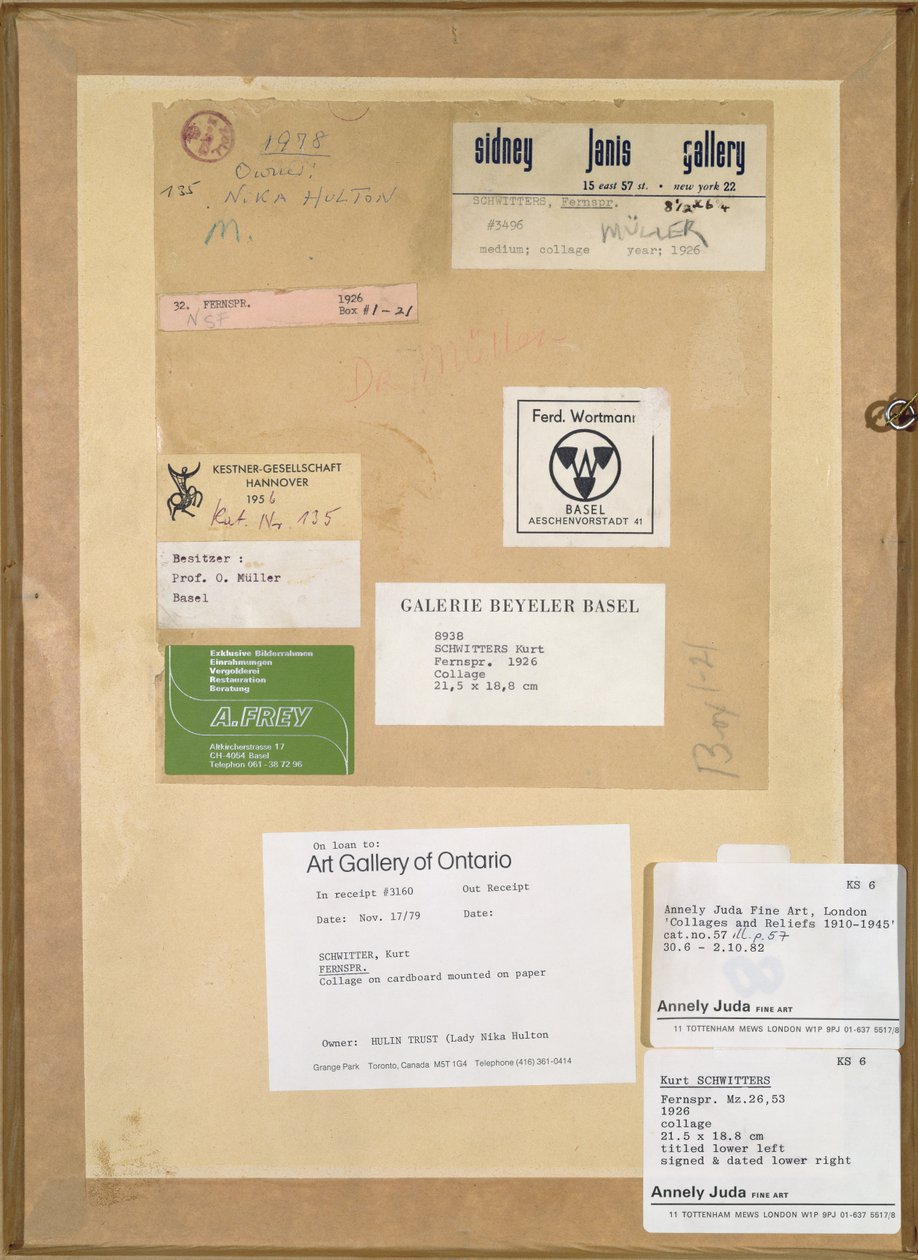 Telekom., 1926 by Kurt Schwitters