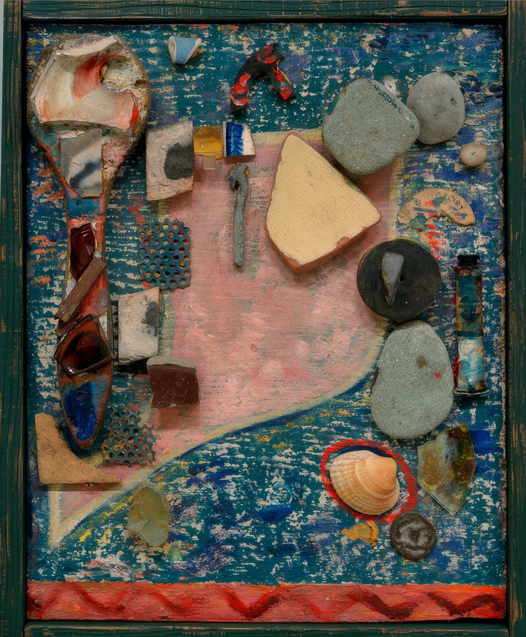 Birçok parçalı küçük Merz resmi by Kurt Schwitters