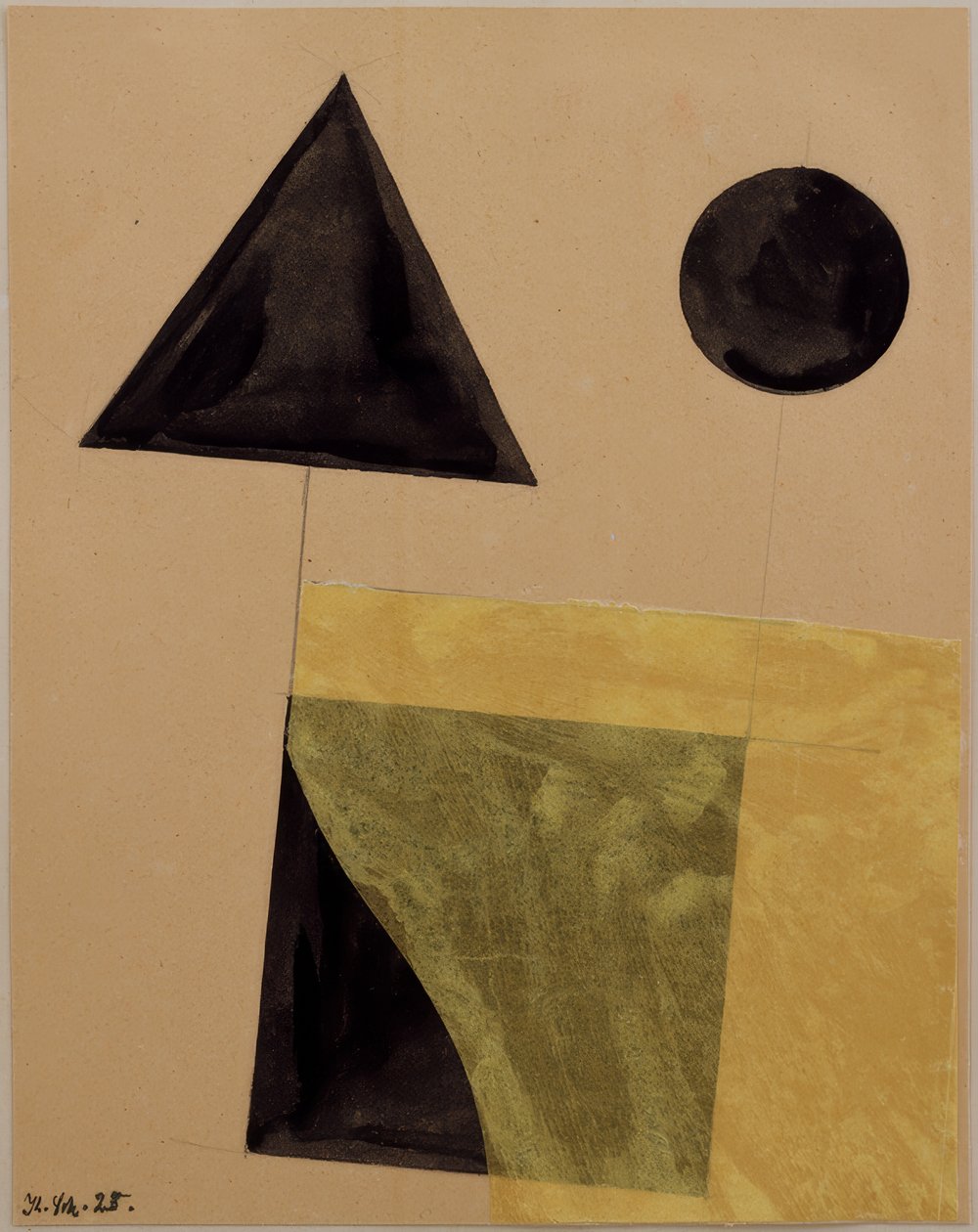 Üçgen, kare ve pusula ile inşaat by Kurt Schwitters