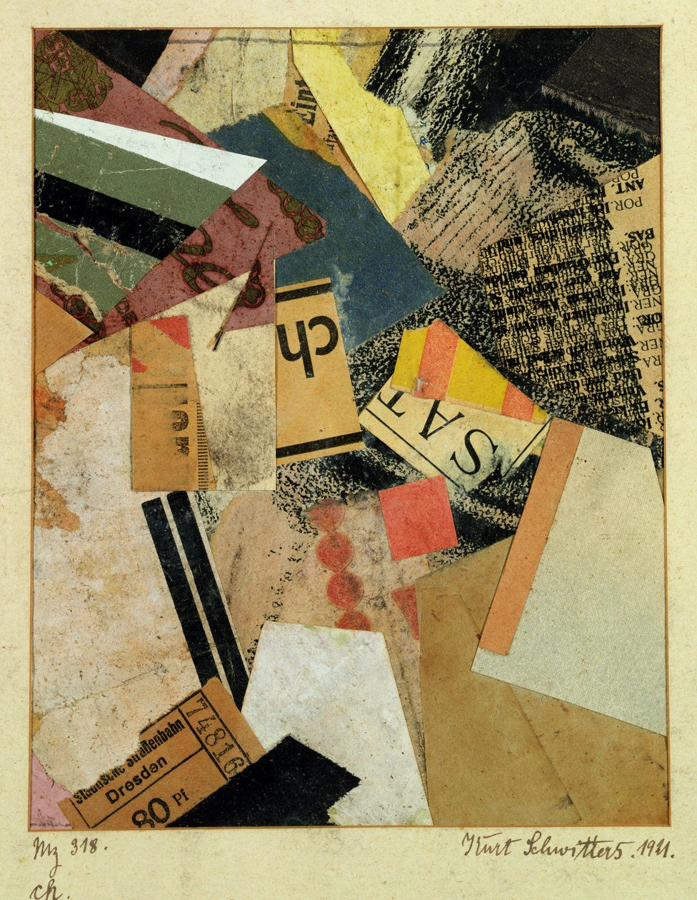 MZ 318 CH., 1921 by Kurt Schwitters