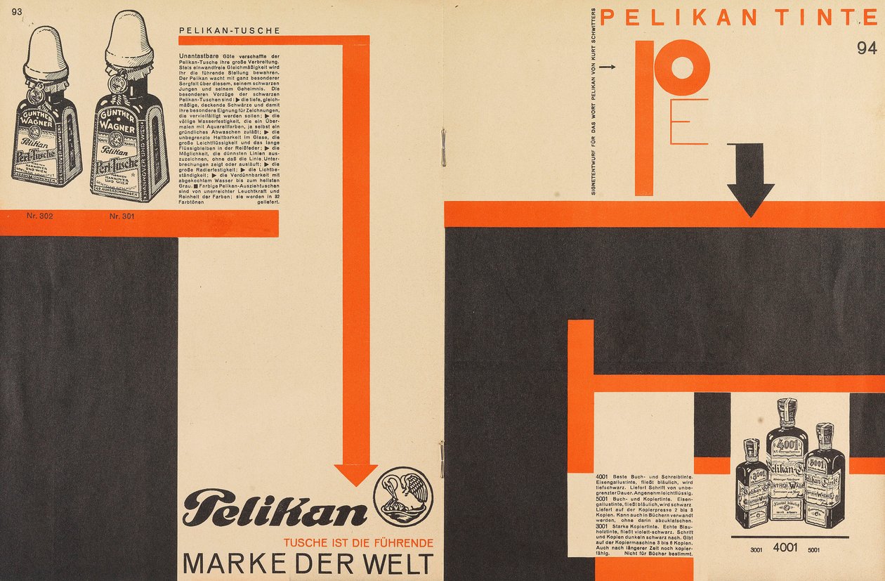 Merz 11 Pelikan Mürekkebi reklamı, 1924. by Kurt Schwitters