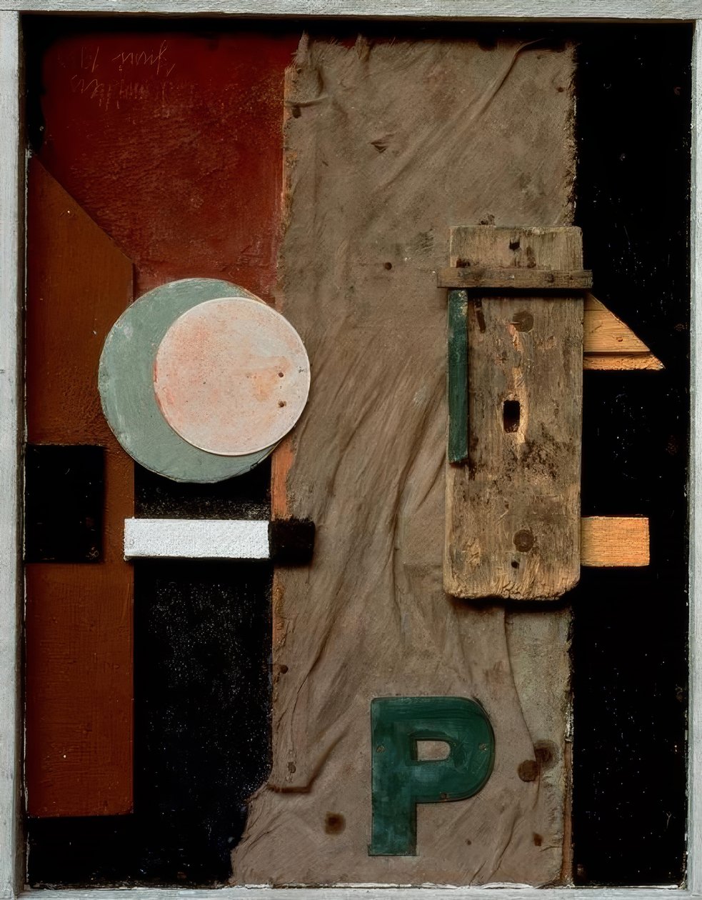Merzbild P pembe by Kurt Schwitters