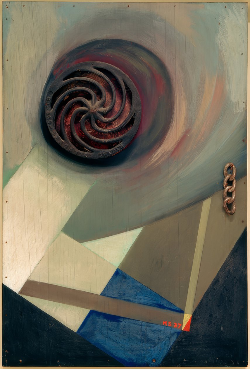 Zincirli Merz resmi by Kurt Schwitters