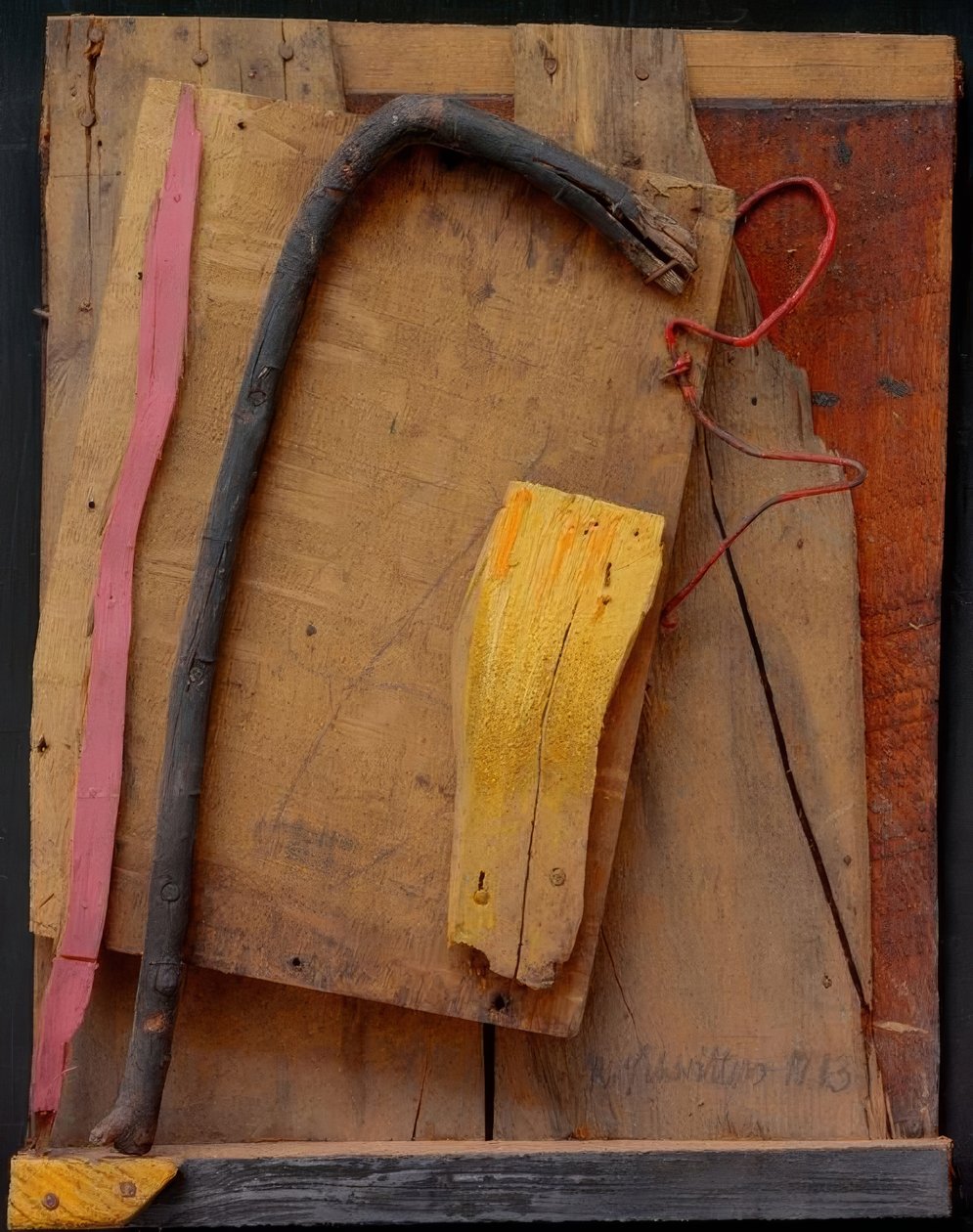 İsimsiz (Merz resmi pembe-sarı) by Kurt Schwitters