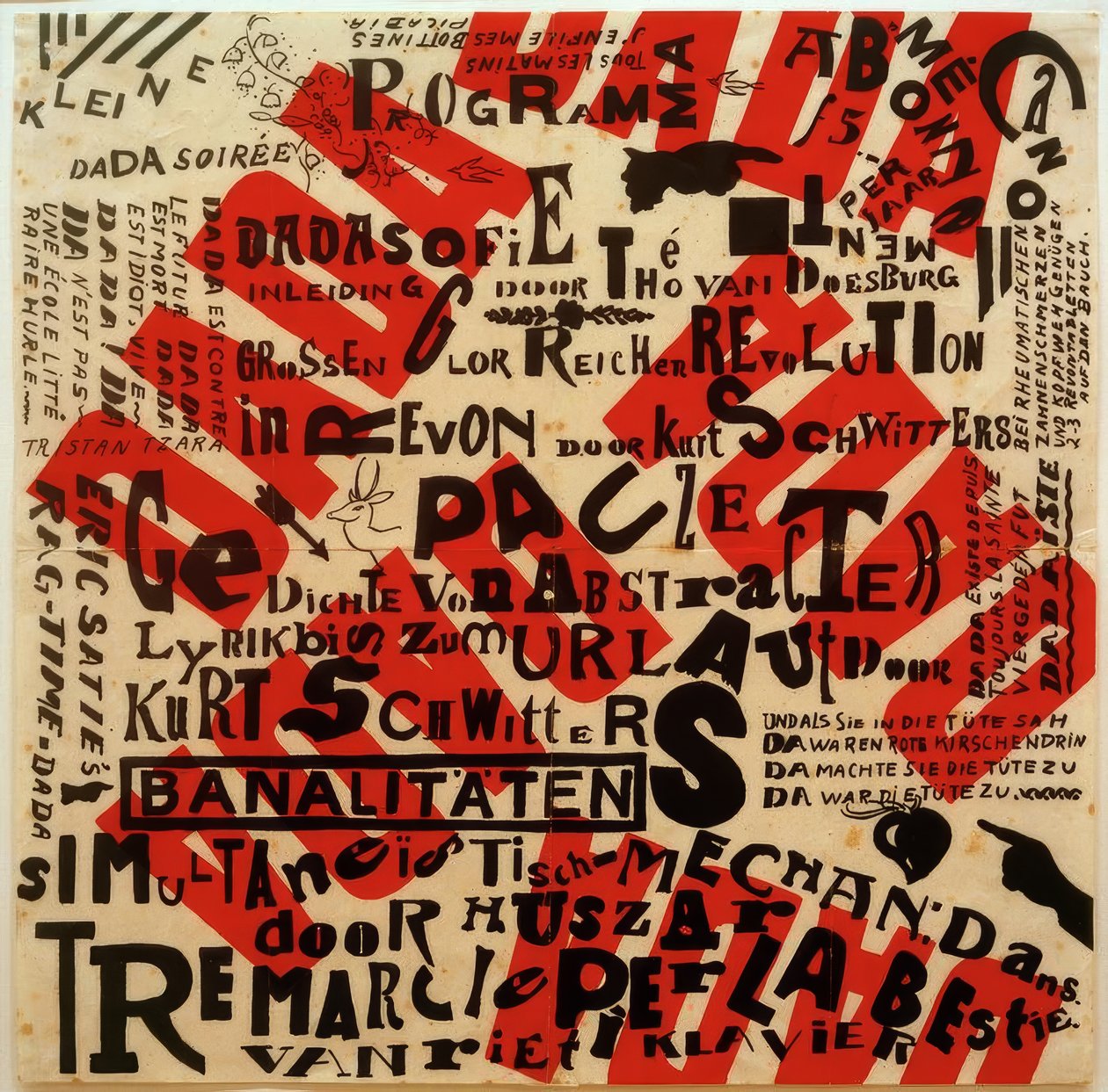 Küçük bir Dada partisi için poster by Kurt Schwitters