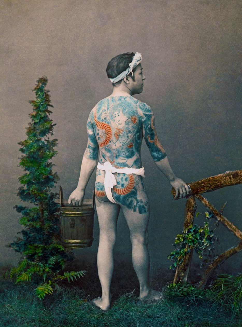 Dövmeli Damat, 1890 dolayları by Kusakabe Kimbei