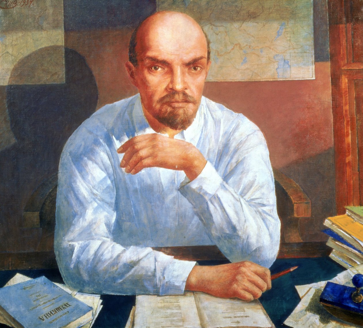 Vladimir İlyiç Lenin'in Portresi (1870-1924), 1934 by Kuzma Sergeevich Petrov Vodkin