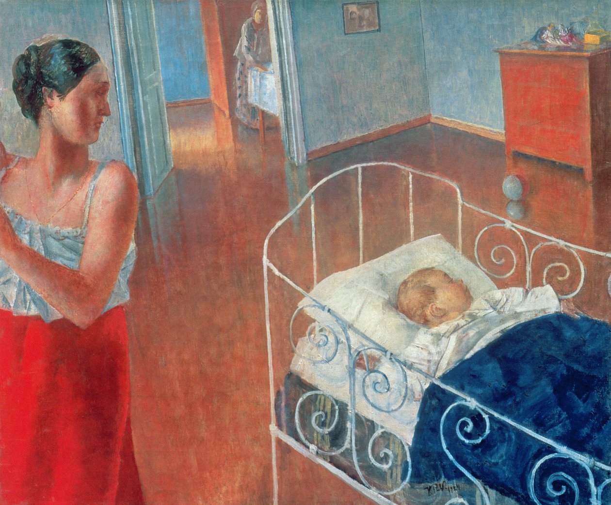 Uyuyan Çocuk, 1924 by Kuzma Sergeevich Petrov Vodkin