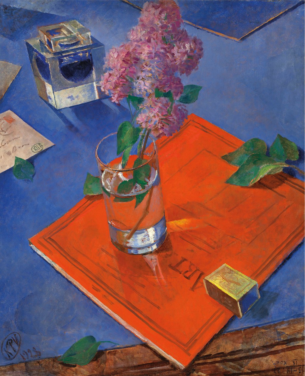Leylaklı natürmort, 1928. by Kuzma Sergeevich Petrov Vodkin