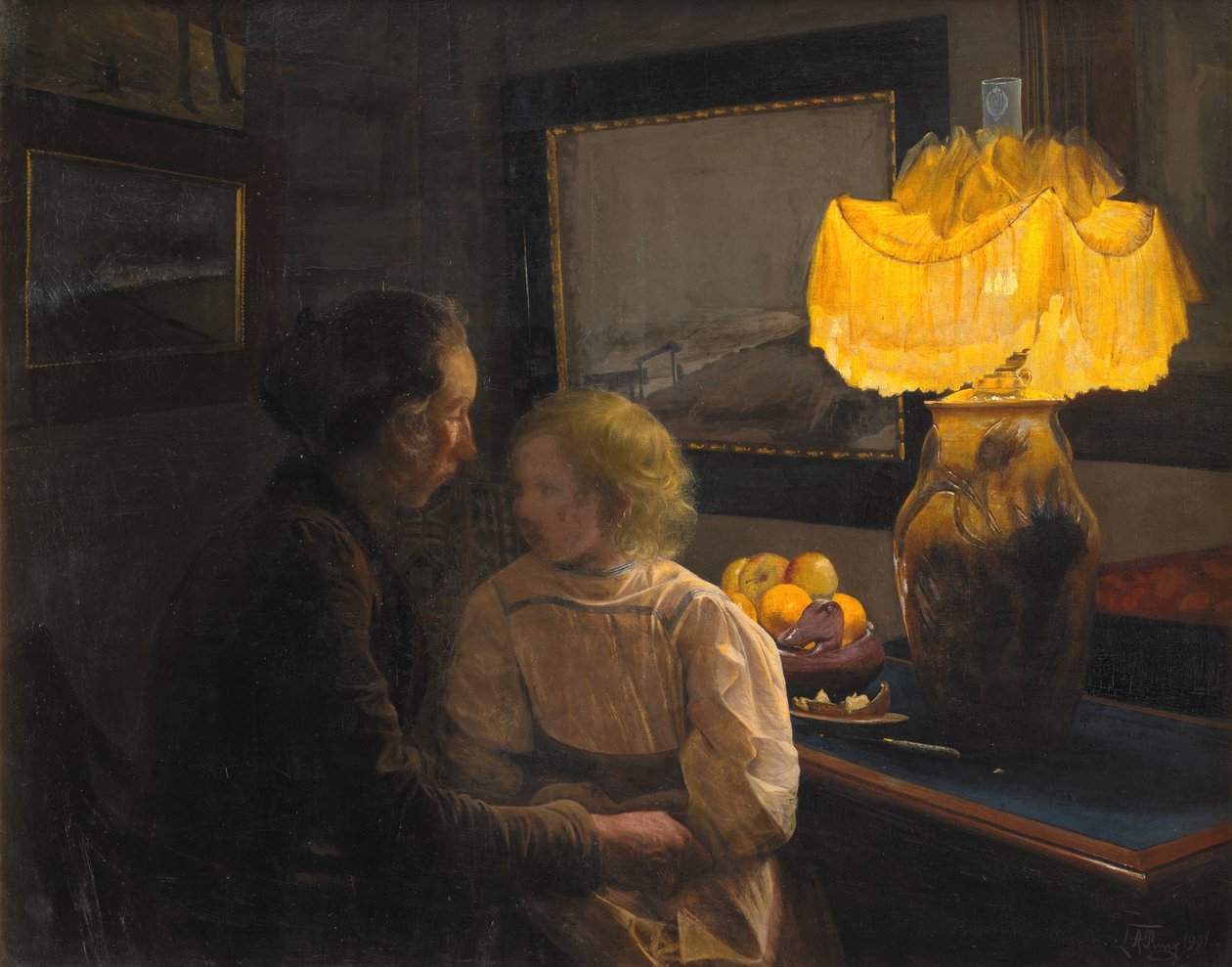 Sanatçının Karısı ve Kızı by Laurits Andersen Ring