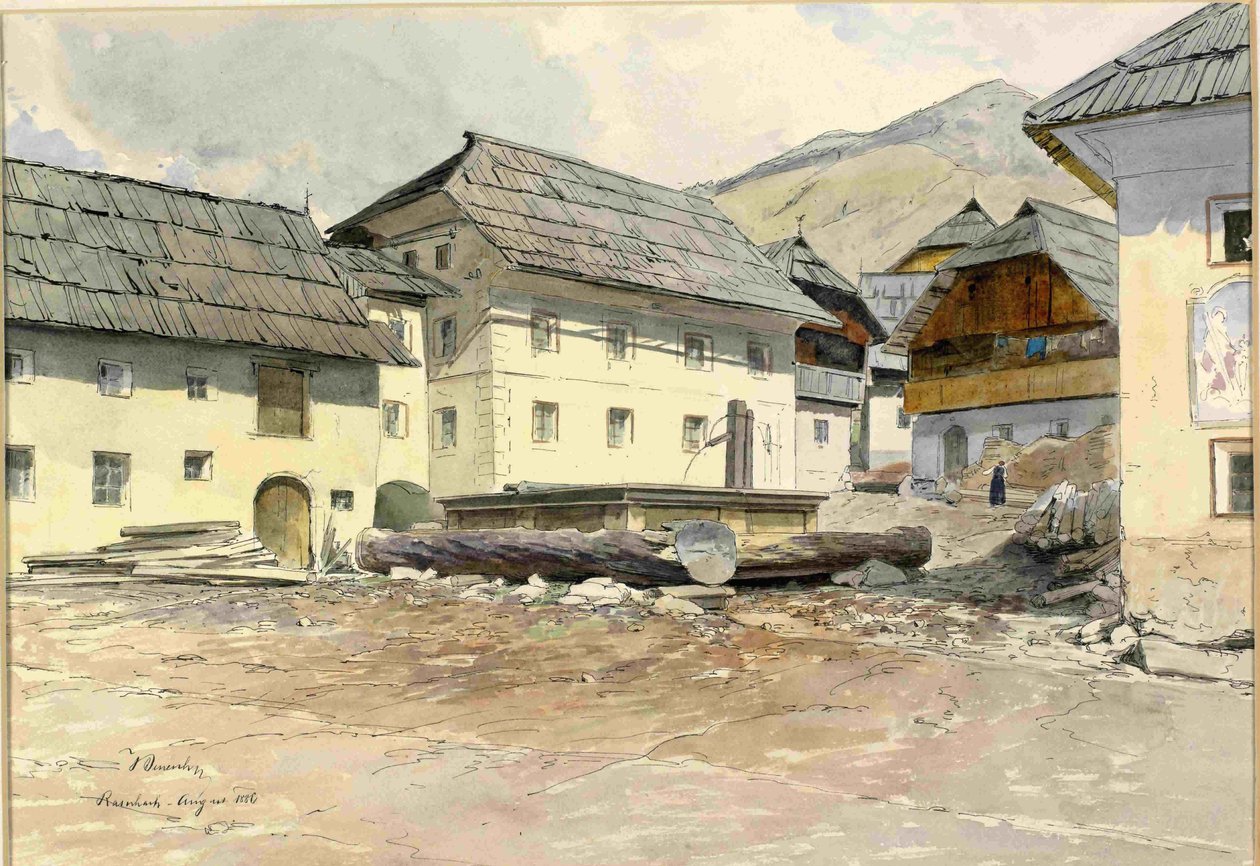 Köyün merkezinde Ratece-çeşme by Ladislav Benesch