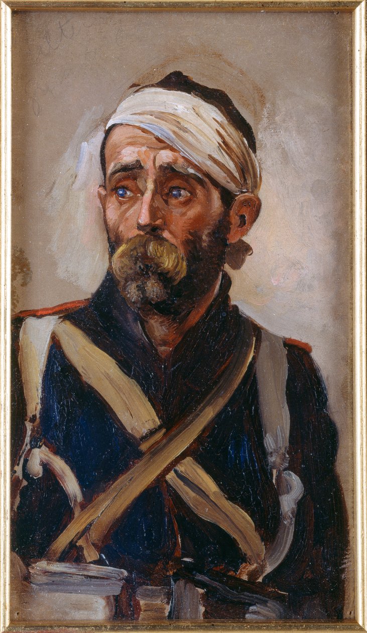 Yaralı Bir Muhafızın İncelenmesi, Kırım, c.1874 by Lady Butler