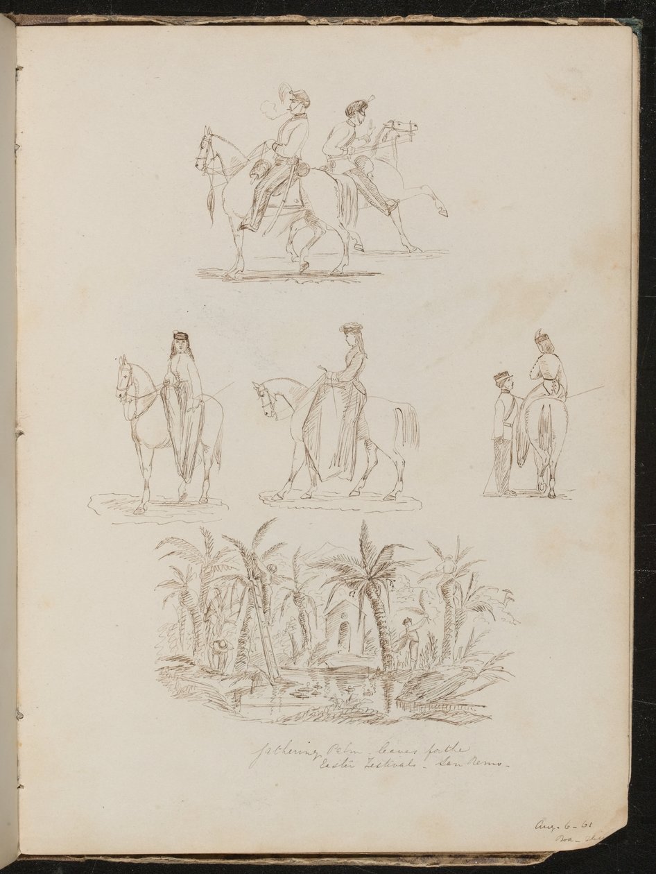 At sırtında askerlerin dört çalışması by Lady Butler