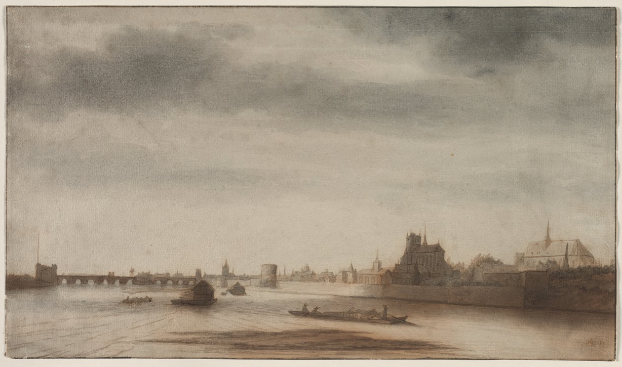 Orléans'ın Loire'dan görünümü by Lambert Doomer