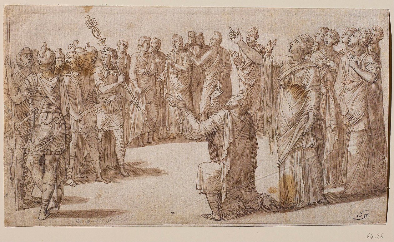 Augustus ve Tiburtine Sibyl, yaklaşık 1547. by Lambert Lombard