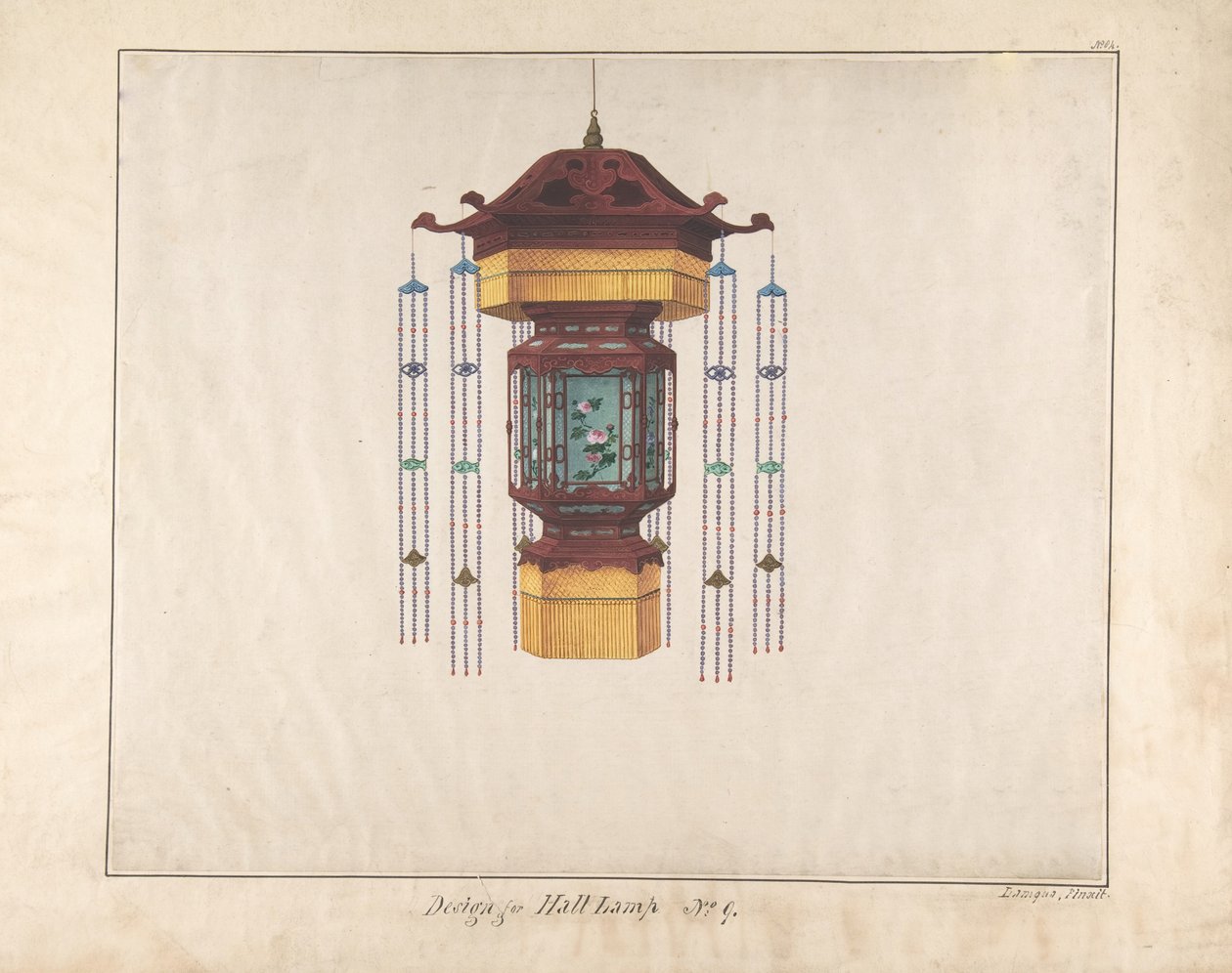 Salon Lambası No.9 için Tasarım, ca. 1845. by Lamqua