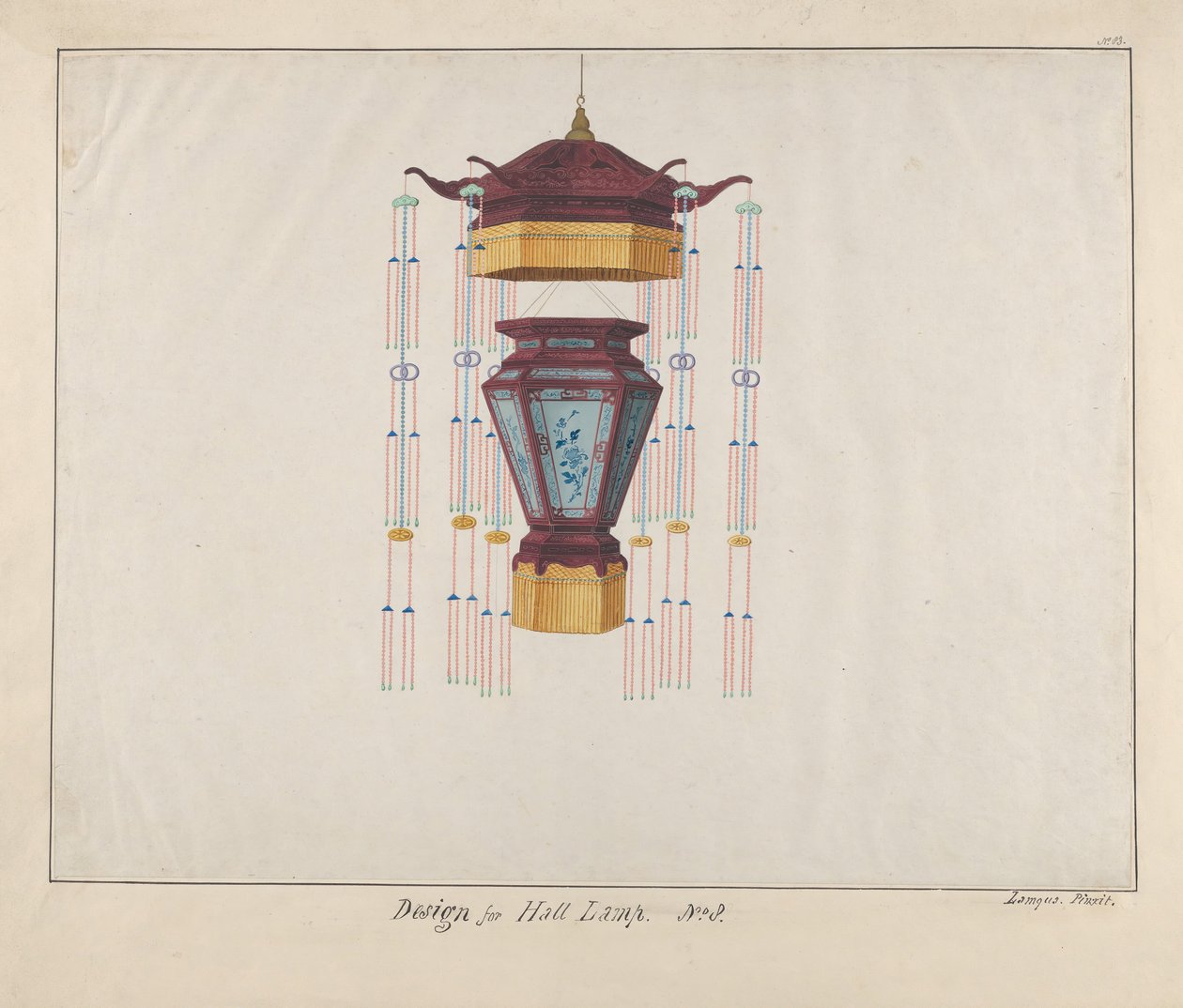 Bir Salon Lambası için Tasarım, ca. 1800-1810. by Lamqua