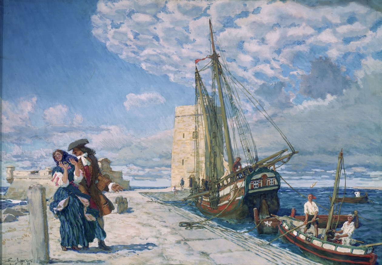 İskele gezinti yolunda yürü, 1908 by Lanceray