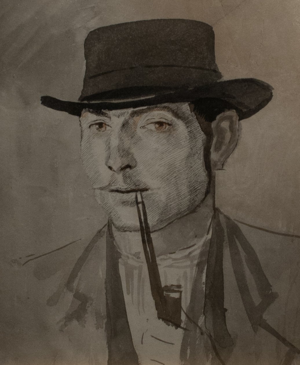 Man_smokers_a_pipenMagyar: Pipazo ferfin by Laszlo Mednyanszky