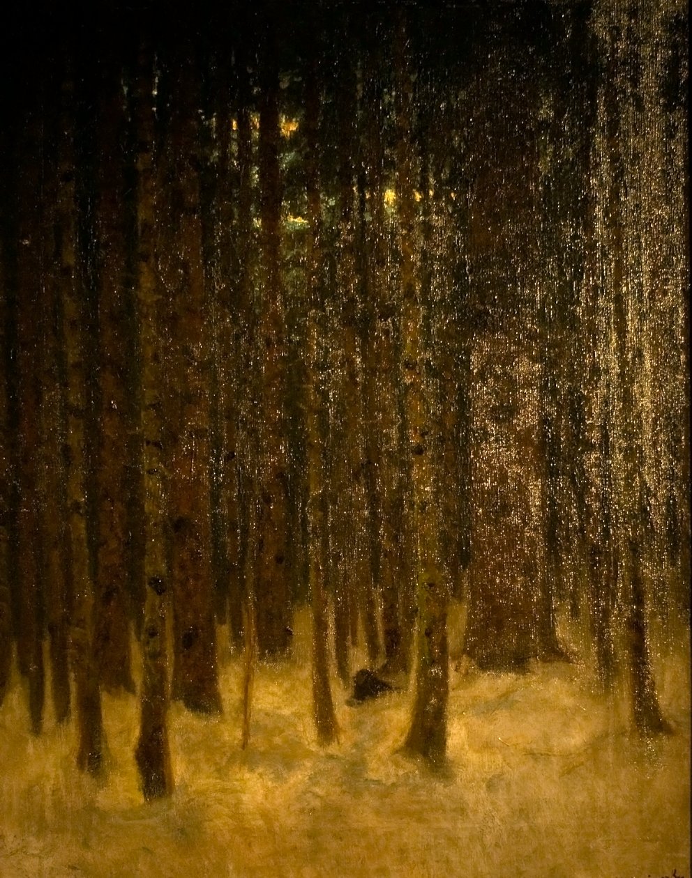 Teli erdoreszletnİngilizce: Forest_in_Wintern by Laszlo Mednyanszky