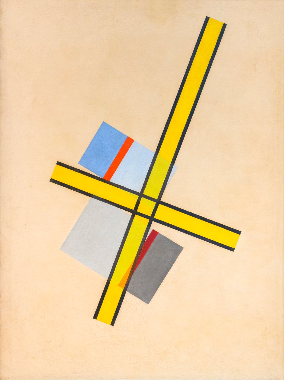 Sarı çarpı Q VII by Laszlo Moholy Nagy