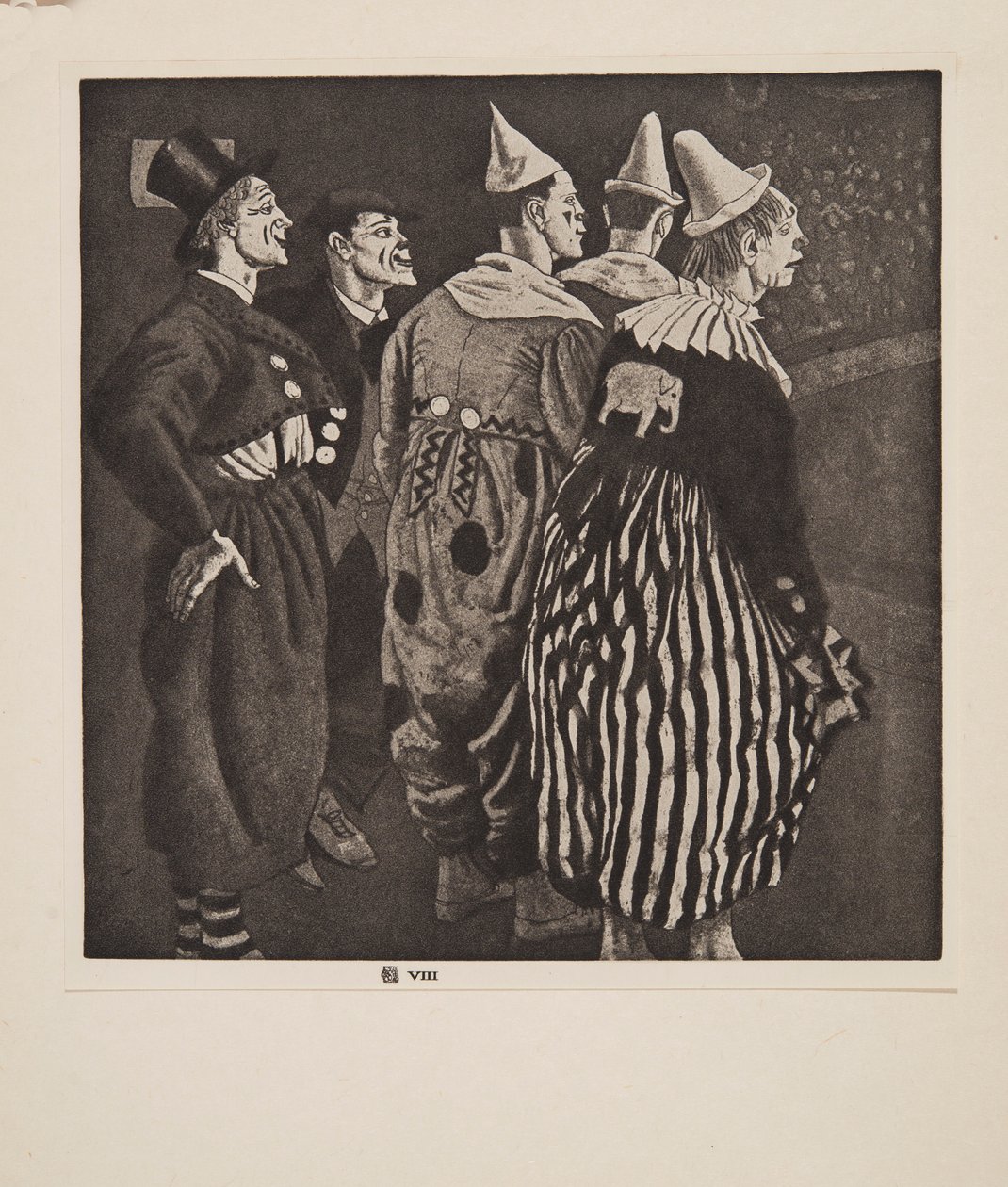 Beş Palyaço, bar. 1926. by Laura Knight