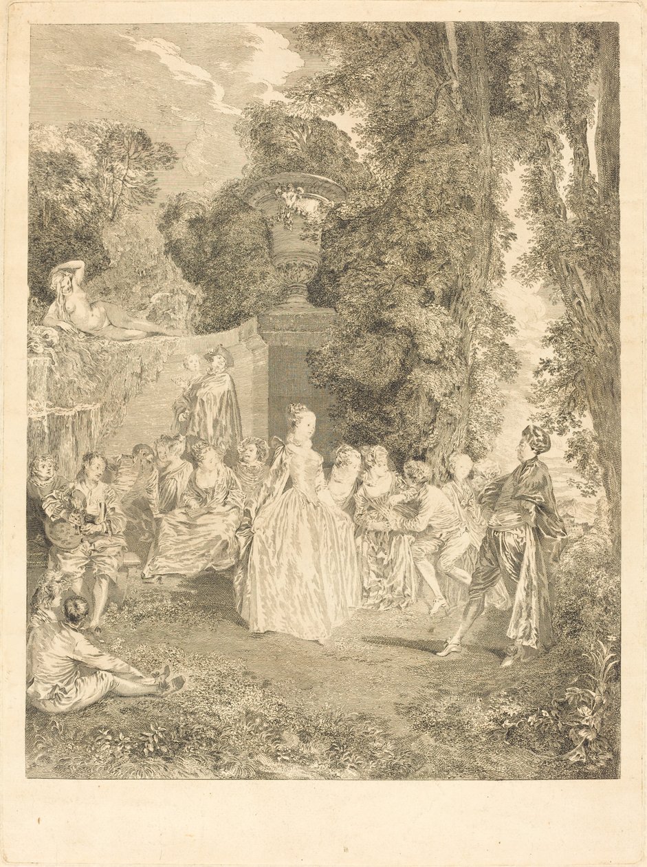 Venedikli kızlar by Laurent Cars after Antoine Watteau