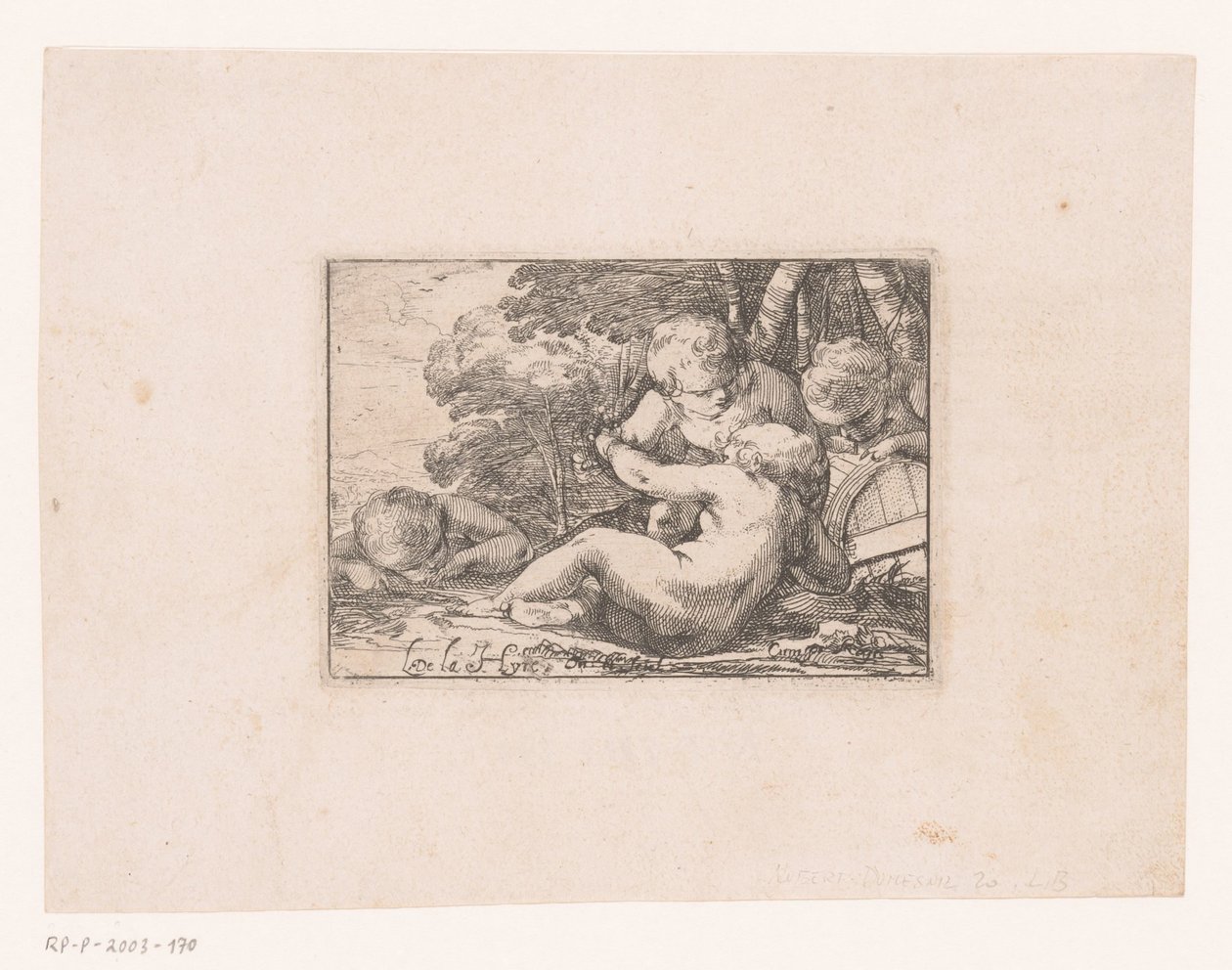 Sarhoş putti ile Bacchanal by Laurent de La Hire