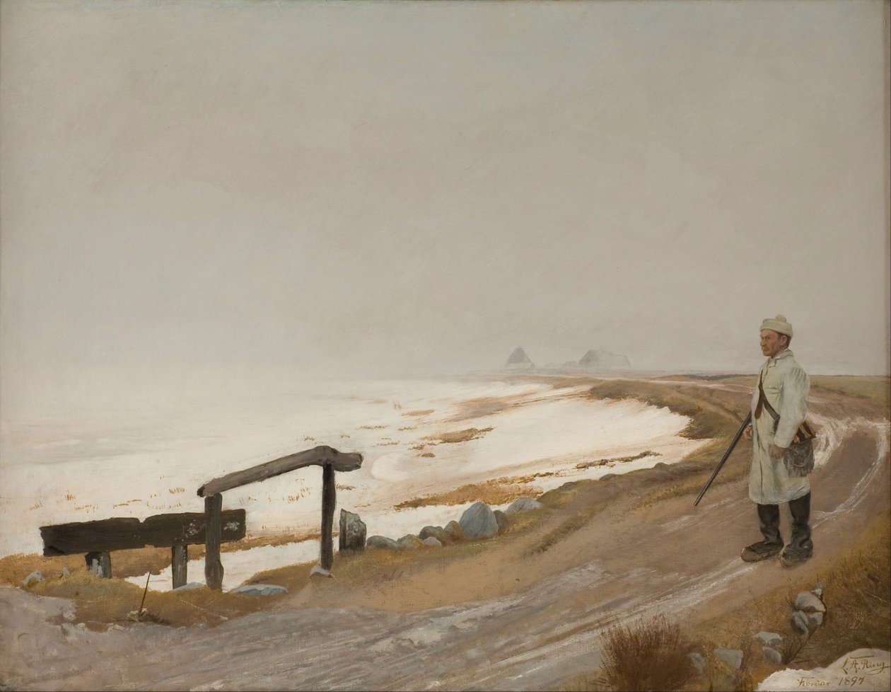 Sisli kış günü. Karrebæksminde by Laurits Andersen Ring