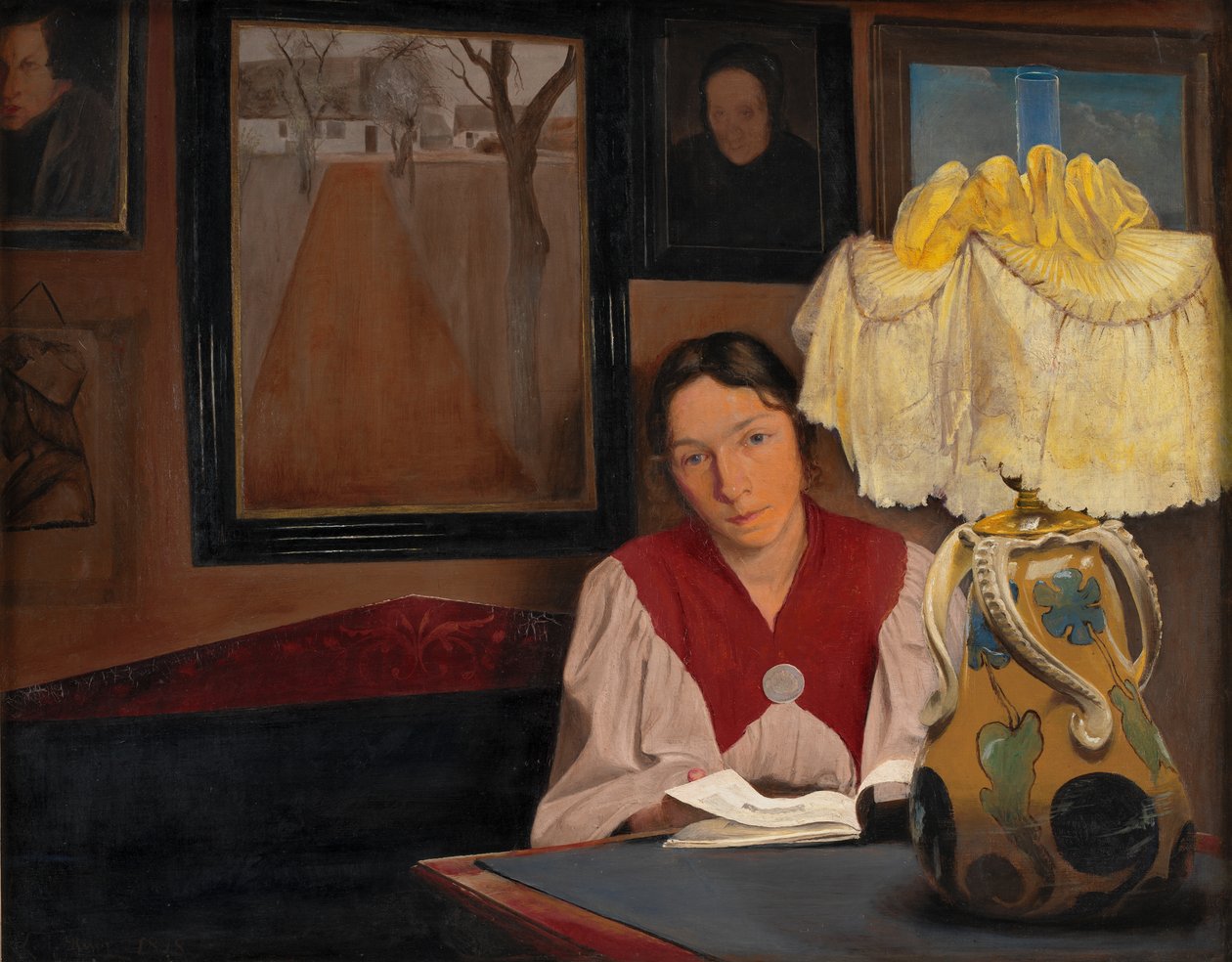 Sanatçının Karısı, Lamplight, 1898. by Laurits Andersen Ring