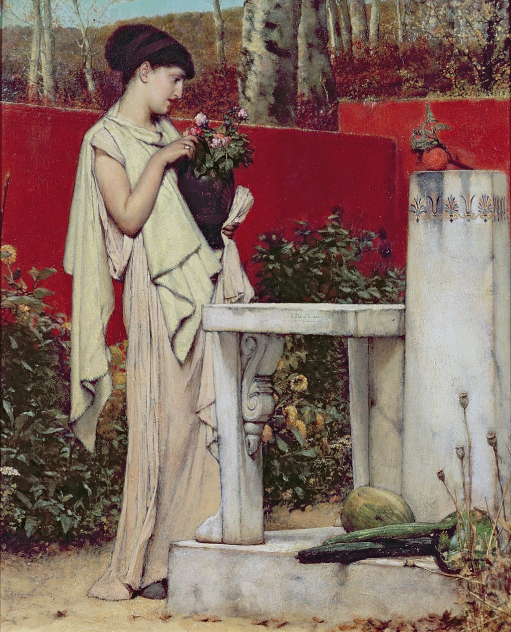 Vazoda Çiçek Olan Kadın by Lawrence Alma Tadema