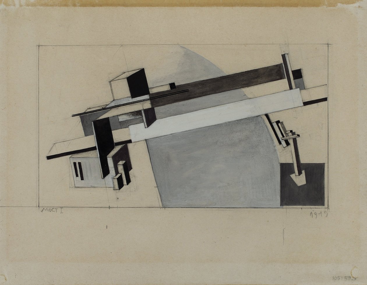 Proun Study 1A (Proun S.K.) Köprü by Eliezer Markowich Lissitzky