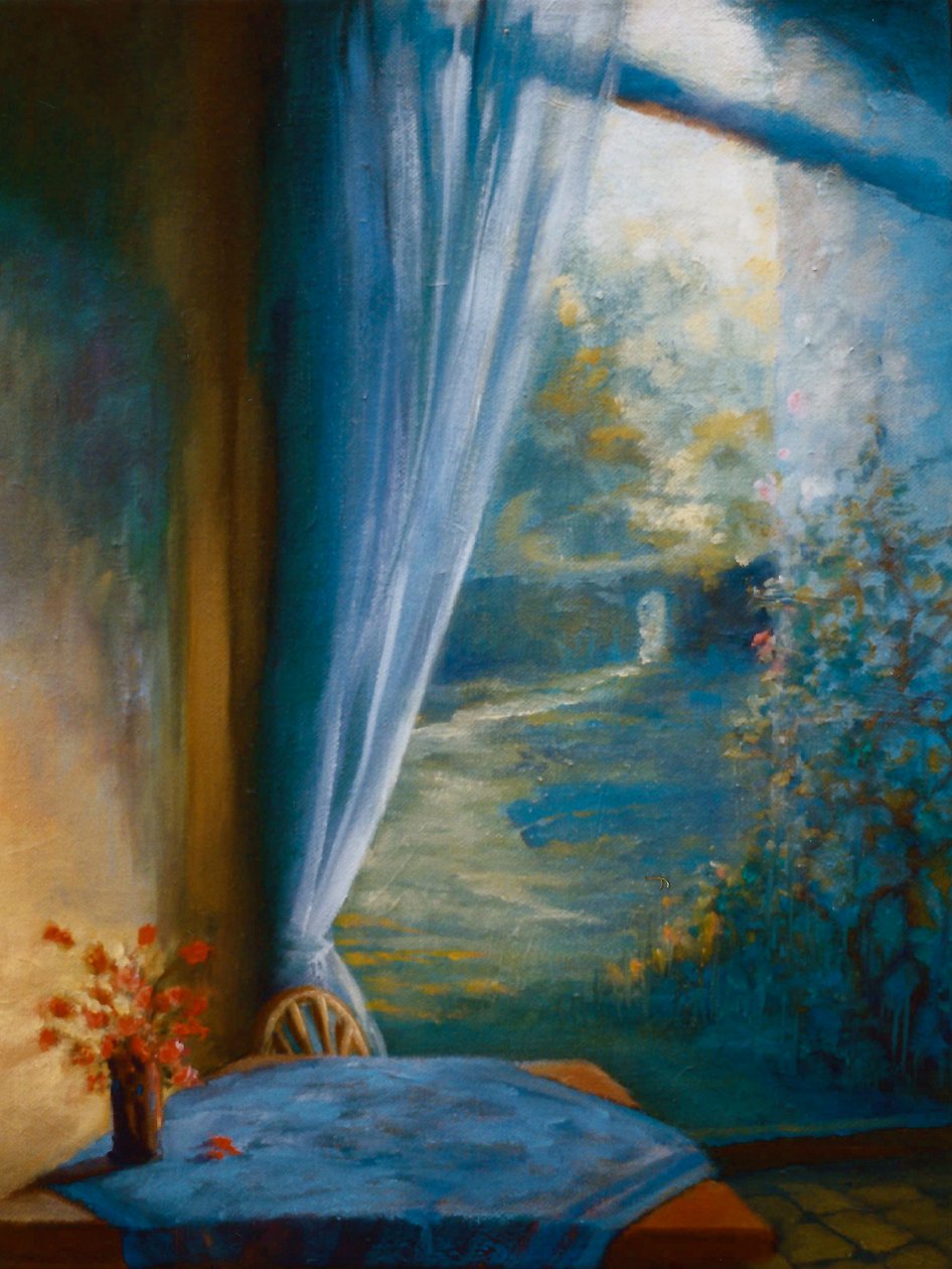 Summer Shadows, 1999 (oil on paper) by Lee Campbell
