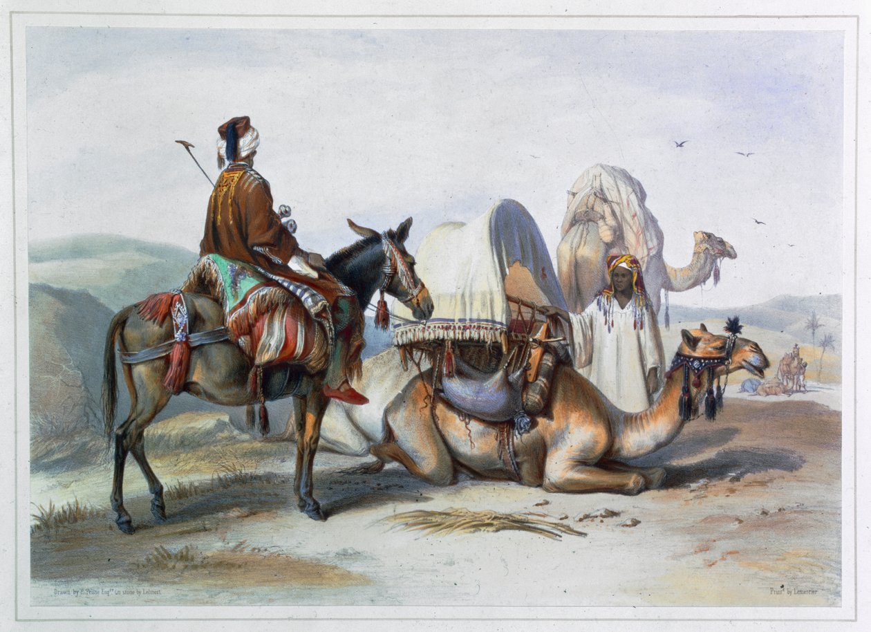 Hodesh taşıyan bir deve ile Kafila, 1848 by Lehnert