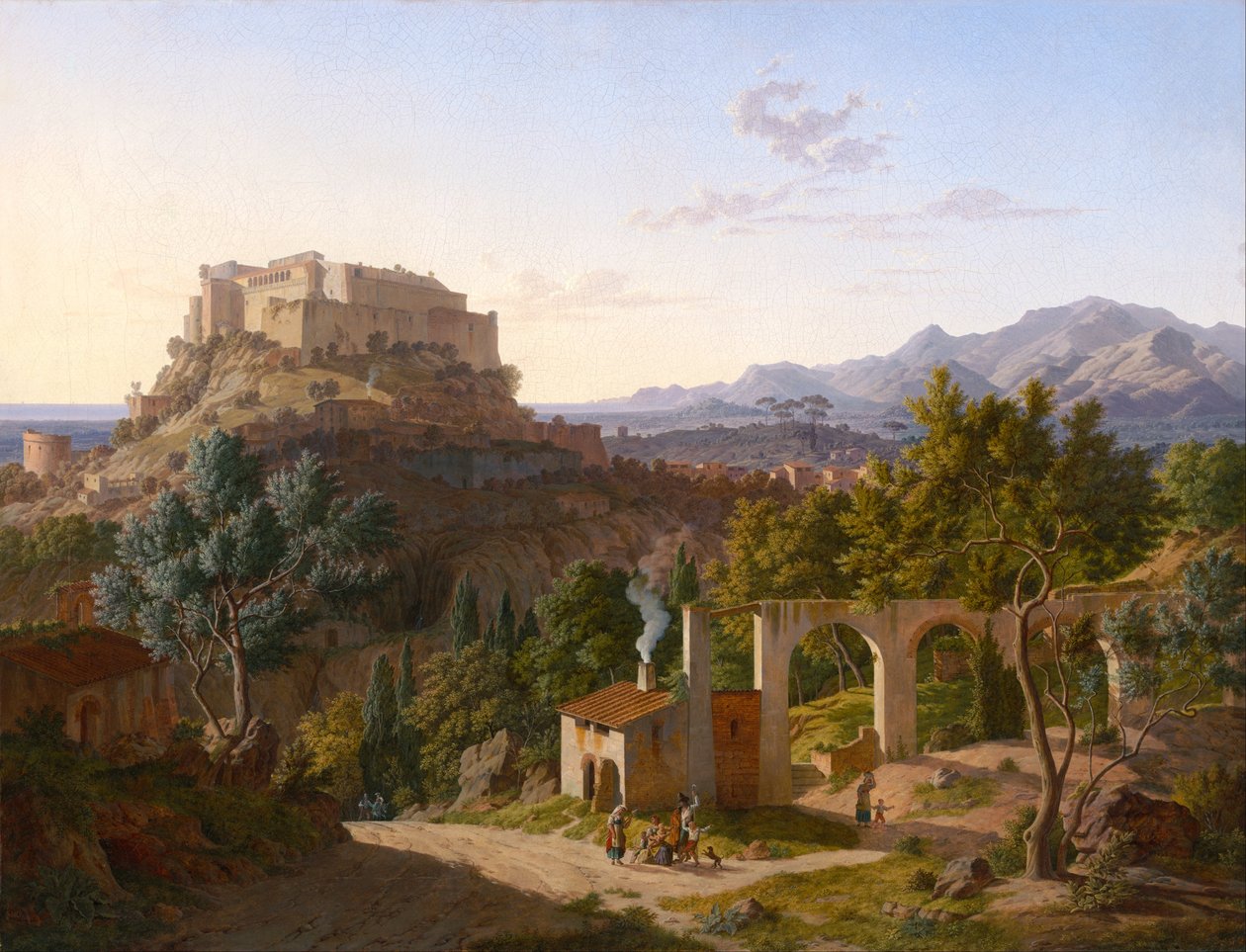 Massa di Carrara Kalesi ile manzara by Leo von Klenze