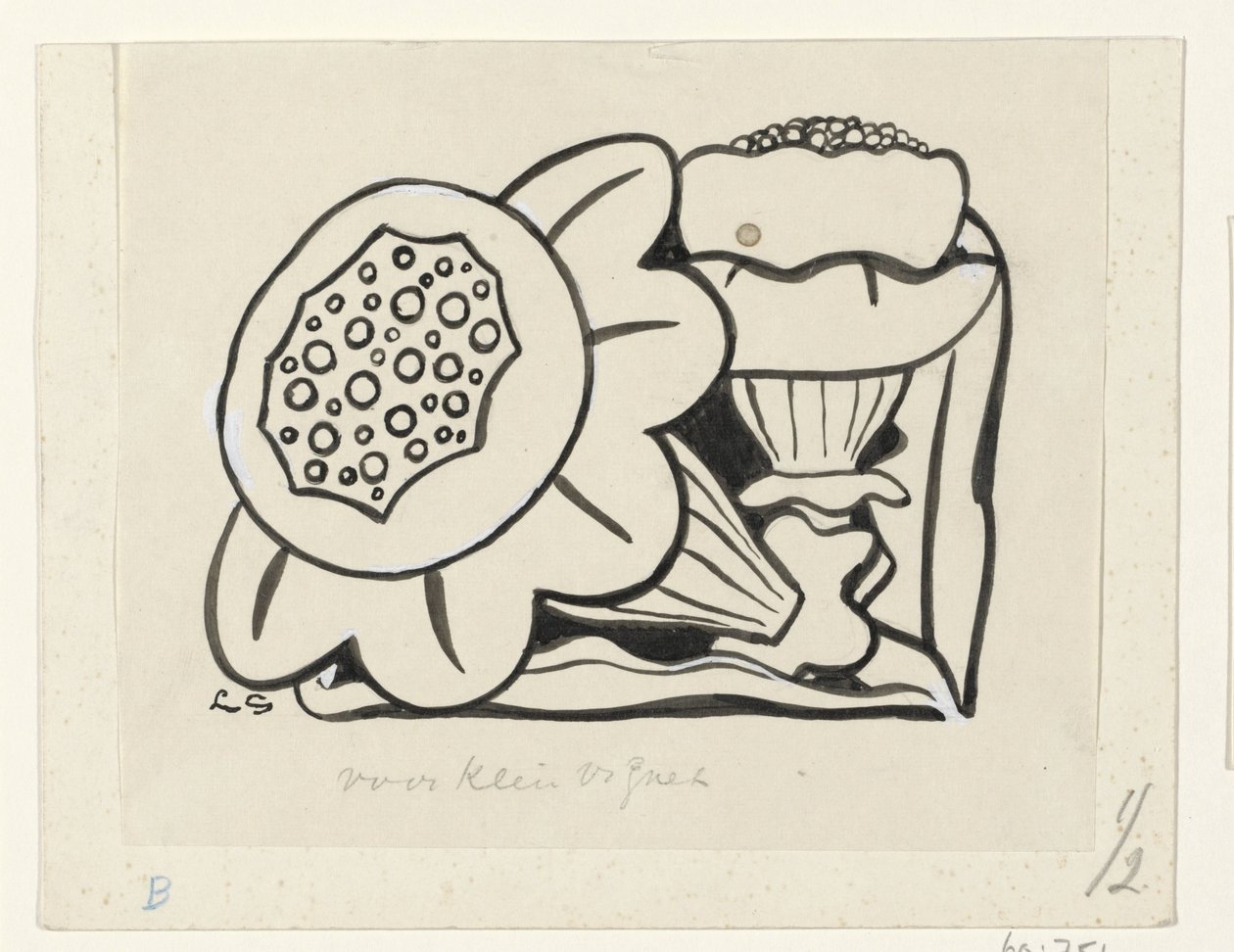 iki çiçek by Leo Gestel (signed by artist)