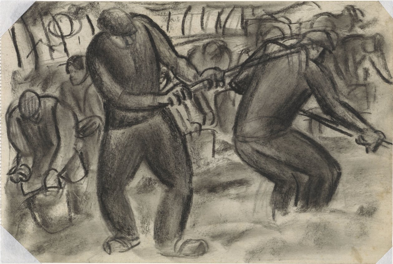 Tarlada patates hasat makineleri Başlıksız by Leo Gestel