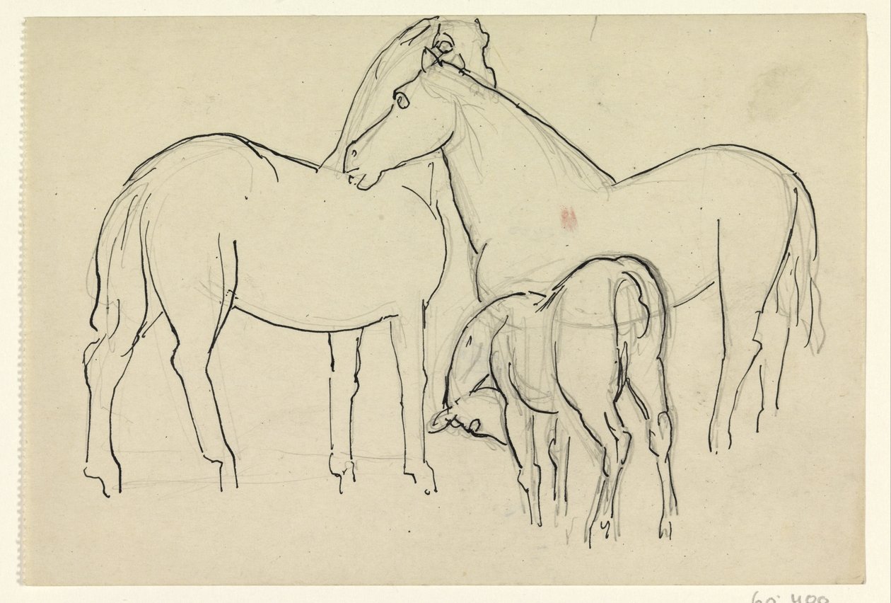 İki at ve bir tay by Leo Gestel