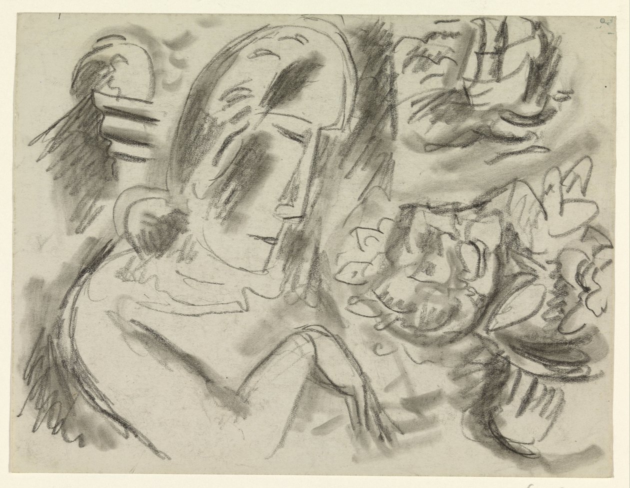 Bir demet çiçek olan kadın by Leo Gestel
