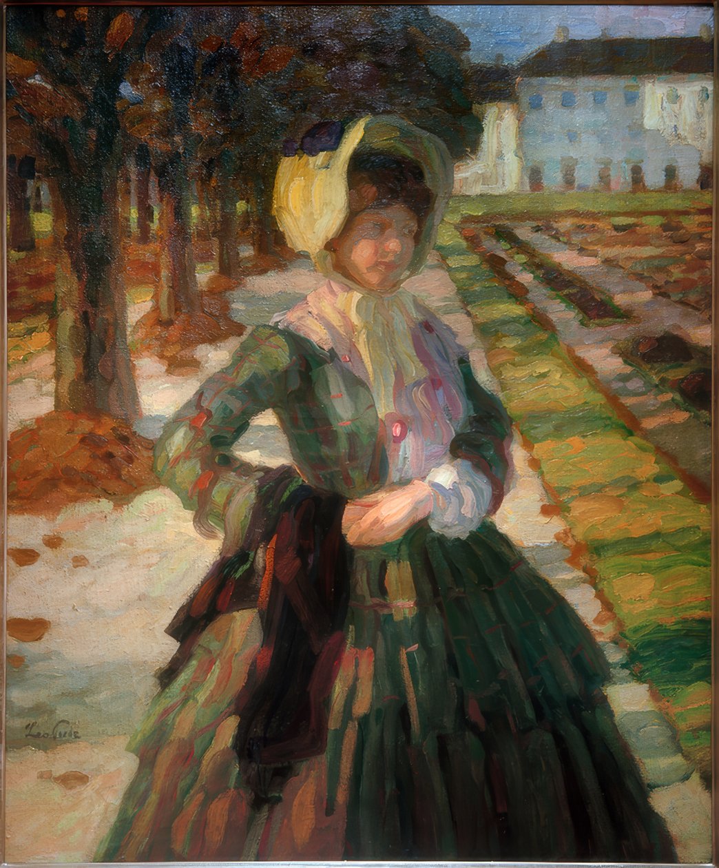 Yeşil elbiseli genç kadın by Leo Putz