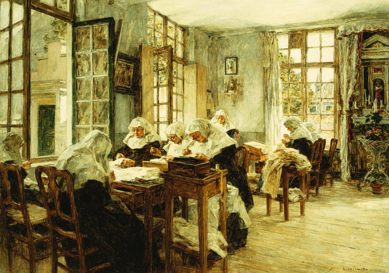 Rahibe Dikiş, by Leon Augustin Lhermitte
