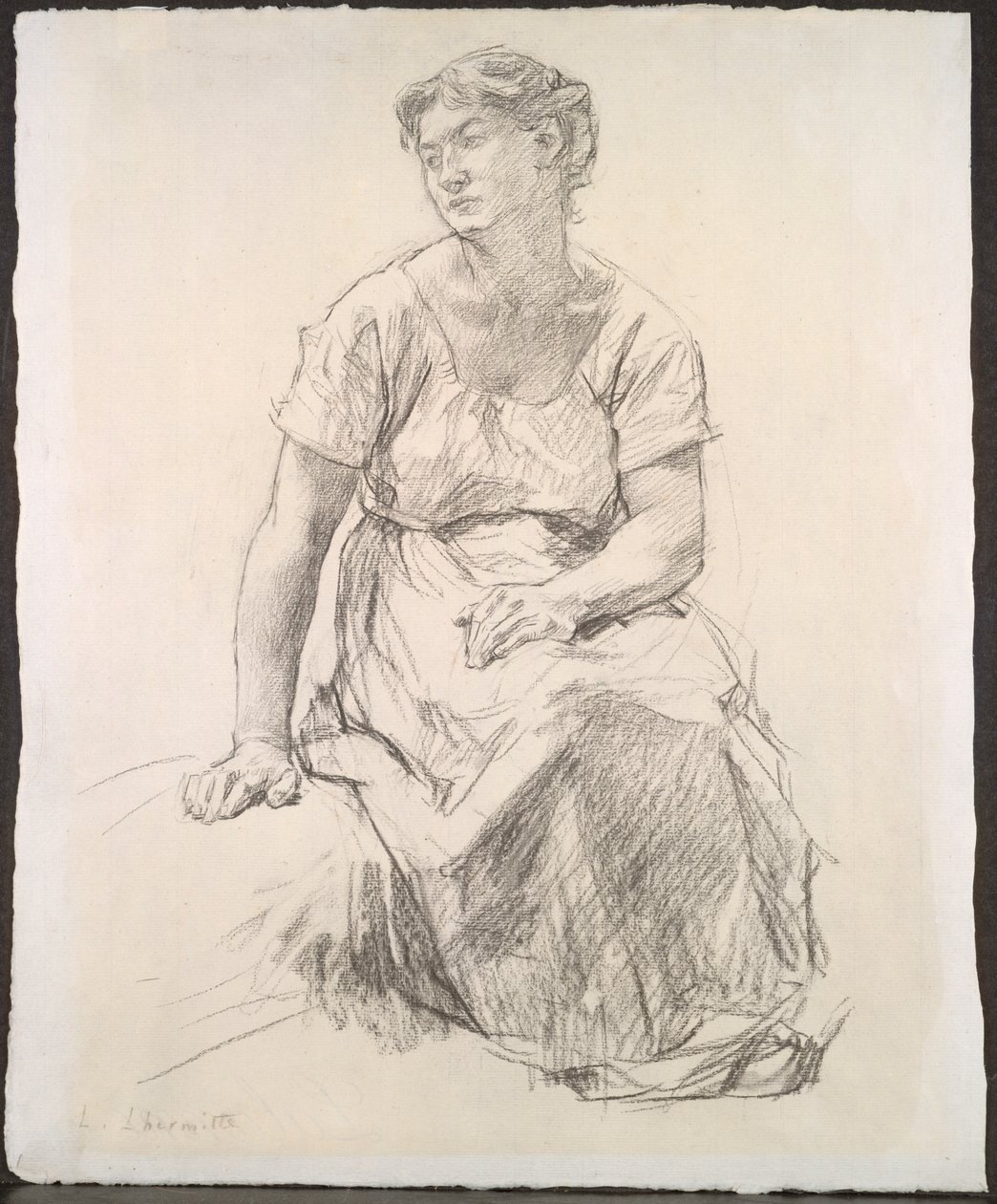 Oturan Köylü Kadın by Leon Augustin Lhermitte