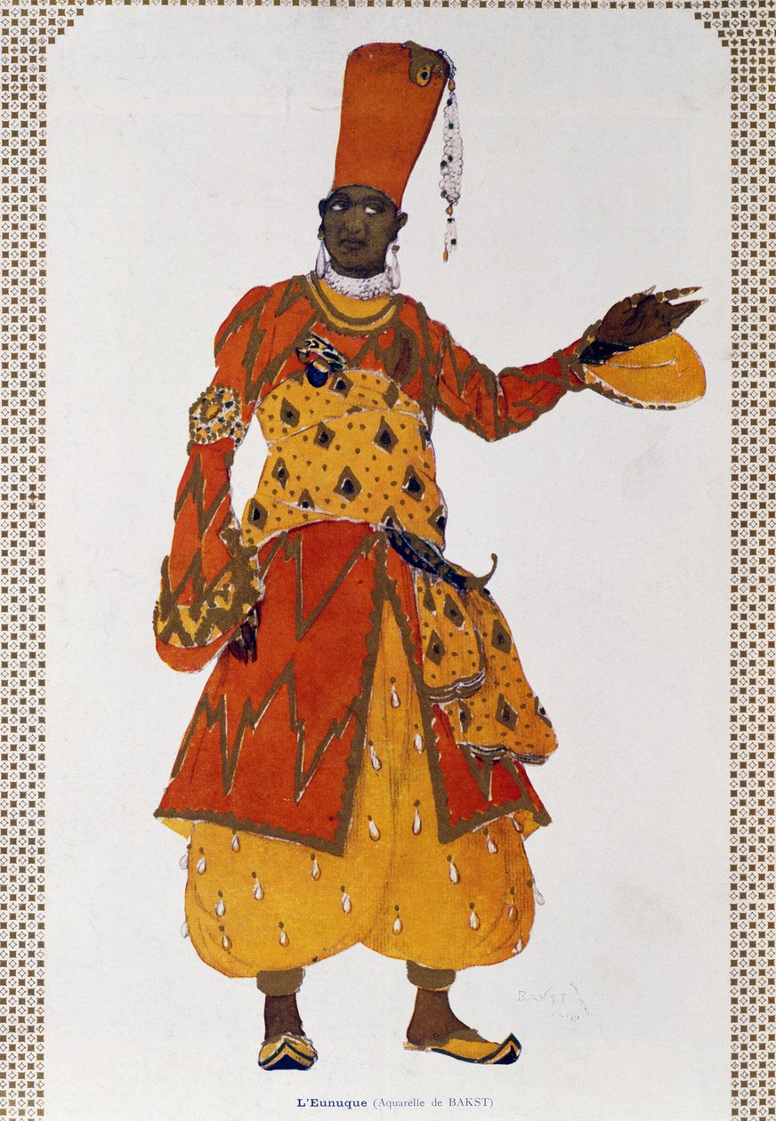 Hadım, Scheherazade bale kostümü (suluboya) by Leon Bakst