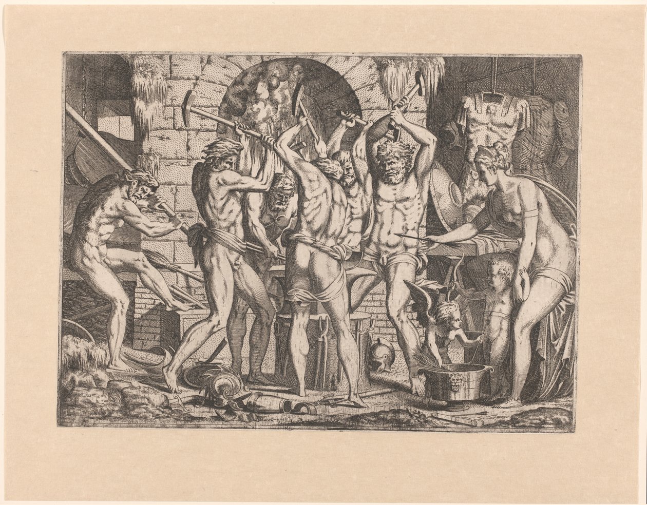 Venüs de smidse van Vulcanus'ta by Leon Davent