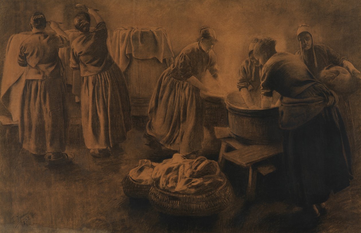 The Fog (kağıt üzeri karakalem) by Leon Henri Marie Frederic