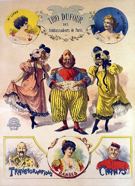 Trio DuFour posteri (renkli taş) by Leon Louis Oury