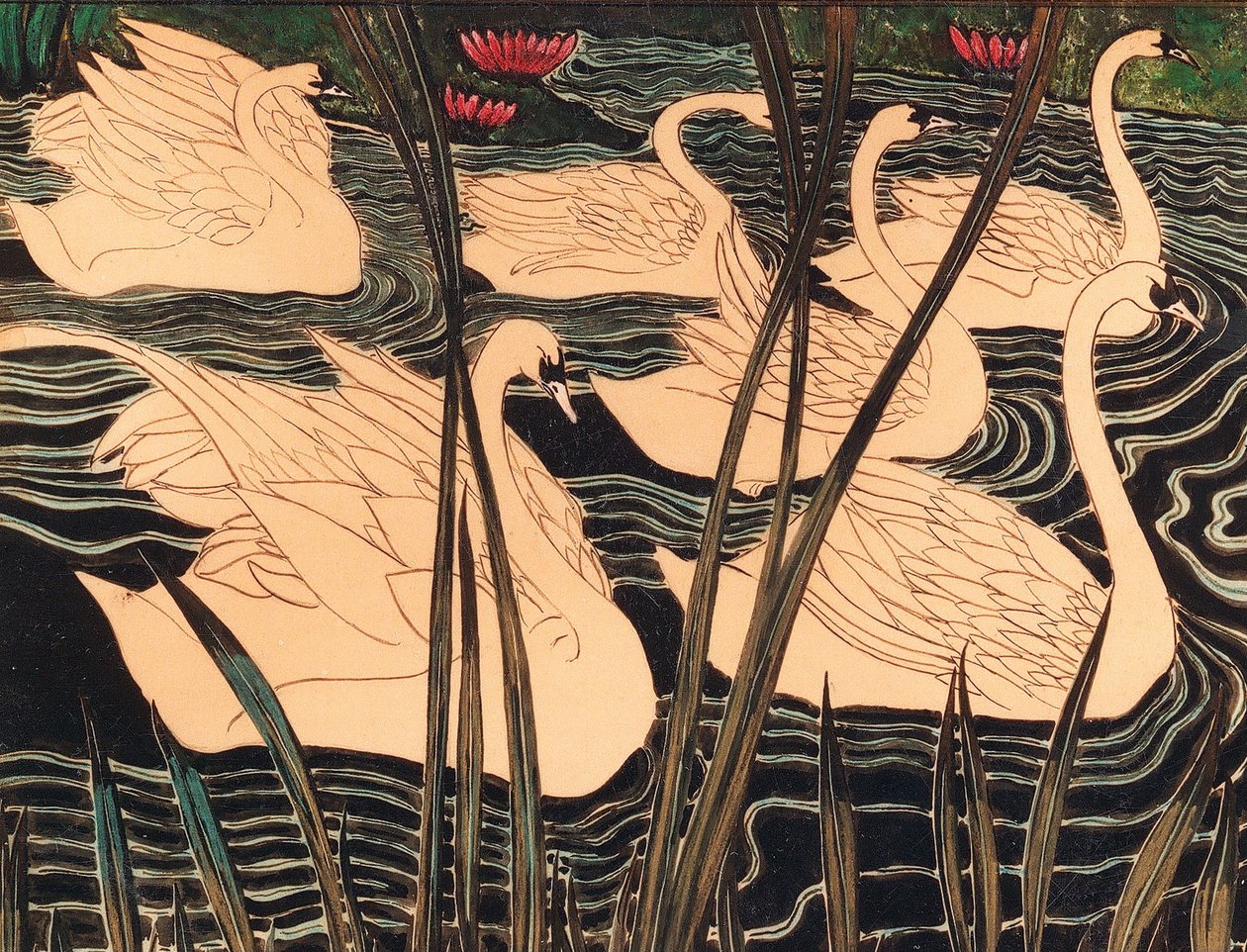 Kuğular, c. 1900. by Leon Spilliaert