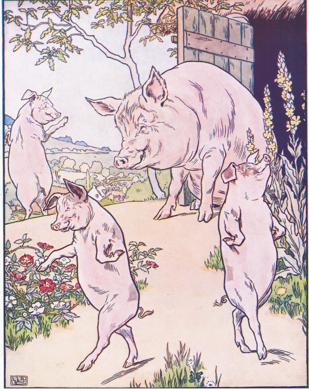 Üç küçük domuzlu yaşlı bir domuz vardı. by Leonard Leslie Brooke
